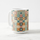 , patchwork gewatteerde look koffiemok (Voorkant links)