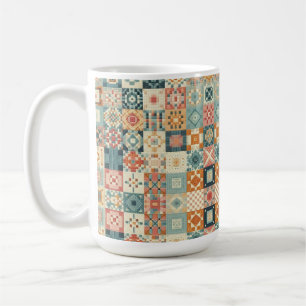 , patchwork gewatteerde look koffiemok