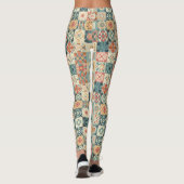 , patchwork gewatteerde look leggings (Achterkant)