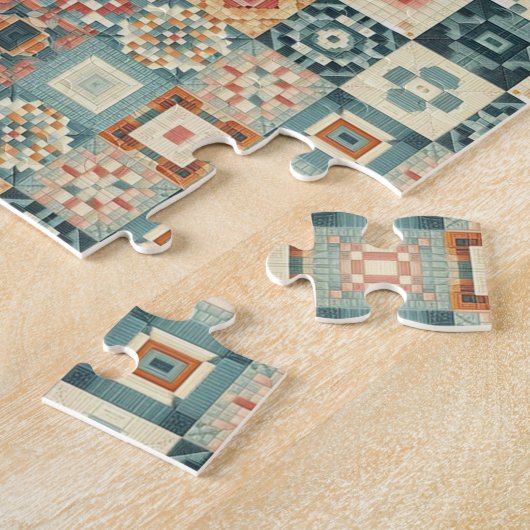 , patchwork gewatteerde look legpuzzel (Zijkant)
