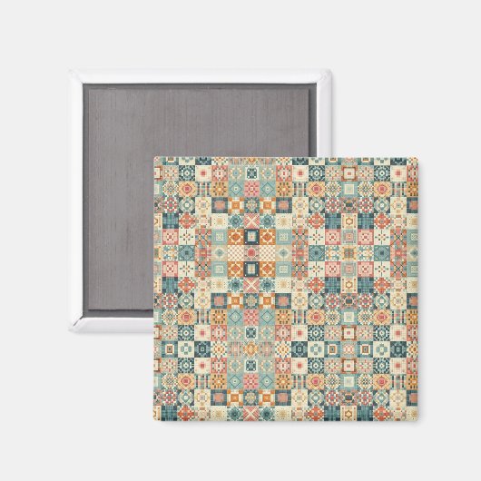 , patchwork gewatteerde look magneet (Voorkant / Achterkant)