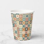 , patchwork gewatteerde look papieren bekers (Achterkant)