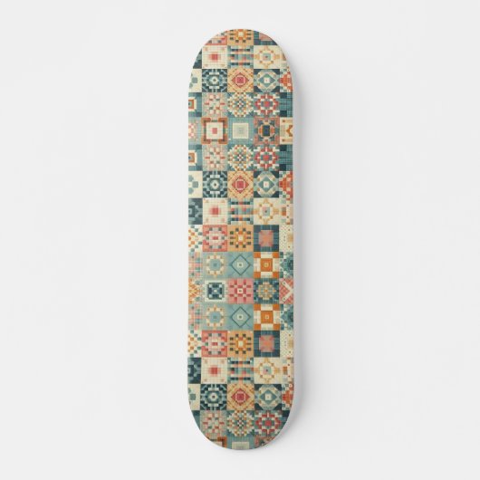 , patchwork gewatteerde look persoonlijk skateboard (Voorkant)