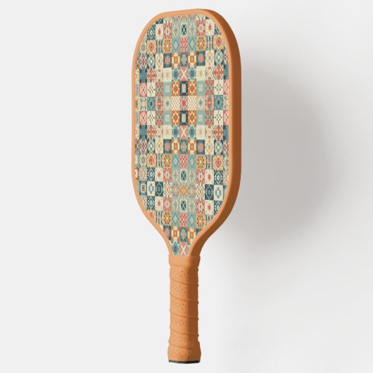 , patchwork gewatteerde look pickleball paddle (Links)