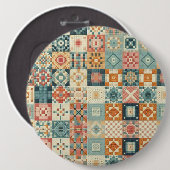 , patchwork gewatteerde look ronde button 6,0 cm (Voorkant /achterkant)