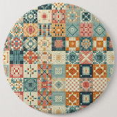 , patchwork gewatteerde look ronde button 6,0 cm (Voorkant)