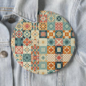 , patchwork gewatteerde look ronde button 6,0 cm (In situ)