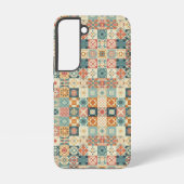 , patchwork gewatteerde look samsung galaxy hoesje (Achterkant)