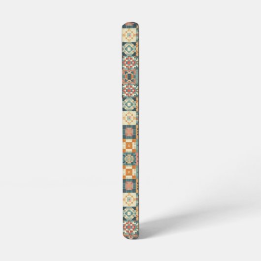 , patchwork gewatteerde look samsung galaxy hoesje (Linkerkant)