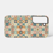 , patchwork gewatteerde look samsung galaxy hoesje (Achterkant horizontaal)