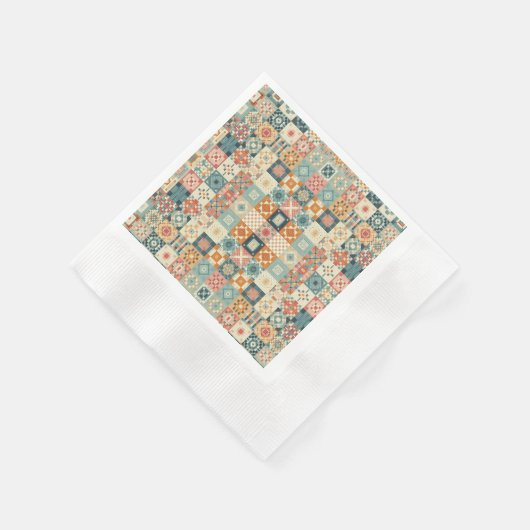 , patchwork gewatteerde look servet (Hoek)