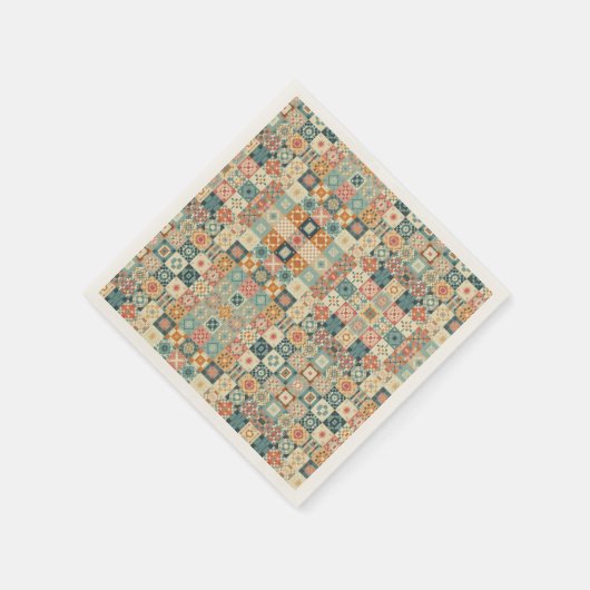 , patchwork gewatteerde look servet (Hoek)