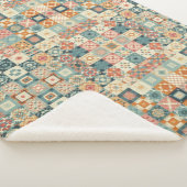 , patchwork gewatteerde look sherpa deken (3/4)