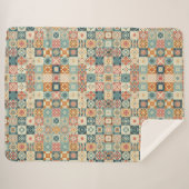 , patchwork gewatteerde look sherpa deken (Voorkant (horizontaal))