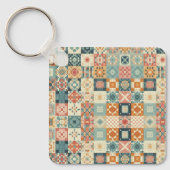 , patchwork gewatteerde look sleutelhanger (Voorkant)