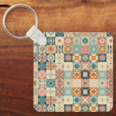 , patchwork gewatteerde look sleutelhanger (Voorkant)