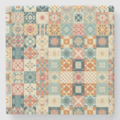 , patchwork gewatteerde look stenen onderzetter (Voorkant)