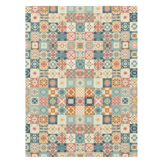 , patchwork gewatteerde look tafelkleed (Voorkant)