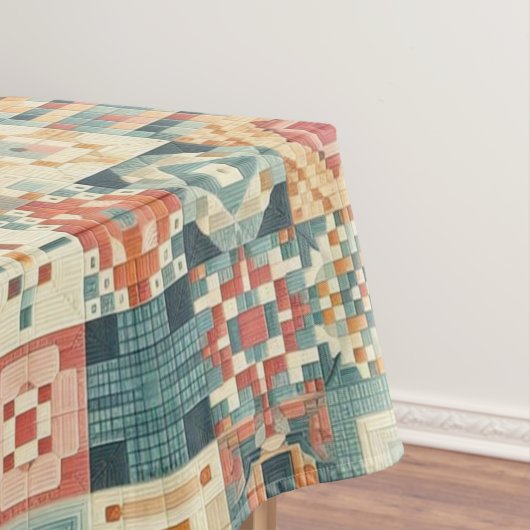 , patchwork gewatteerde look tafelkleed (Voorbeeld)