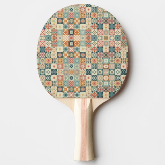 , patchwork gewatteerde look tafeltennisbatje (Voorkant)