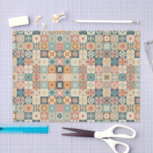, patchwork gewatteerde look tissuepapier (Craft)
