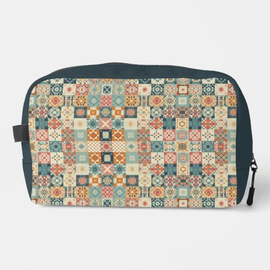 , patchwork gewatteerde look toilettasje (Voorkant)