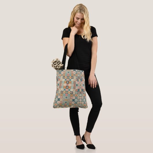 , patchwork gewatteerde look tote bag (Op model)
