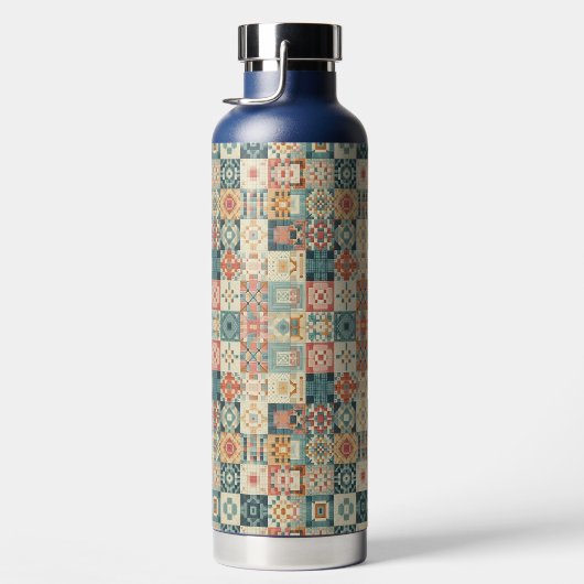 , patchwork gewatteerde look waterfles (Rechts)