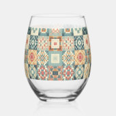 , patchwork gewatteerde look wijnglas zonder voet (Achterkant)