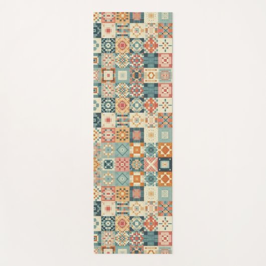 , patchwork gewatteerde look yogamat (Voorkant)