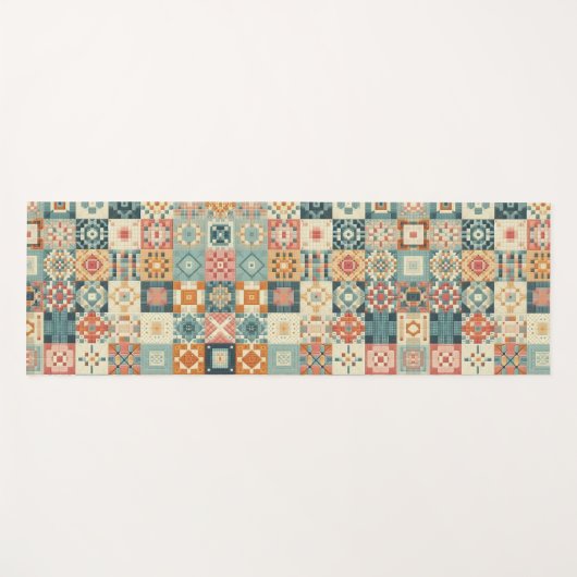 , patchwork gewatteerde look yogamat (Voorkant (horizontaal))