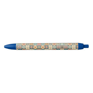, patchwork gewatteerde look zwarte inkt pen