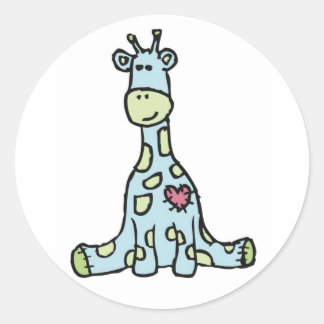 Patchwork Giraffe Stickers - blauw & groen
