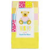 Patchwork Gold Beer, Baby shower Hartelijk dank Klein Cadeauzakje (Voorkant)