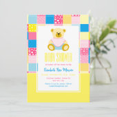 Patchwork Gold Beer, Baby shower Kaart (Staand voorkant)