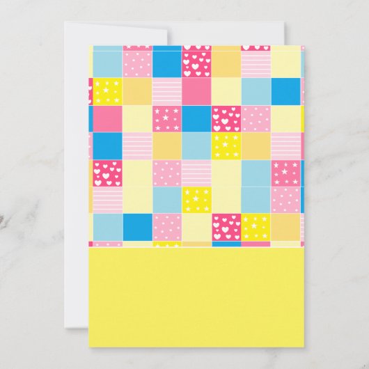 Patchwork Gold Beer, Baby shower Kaart (Achterkant)