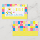 Patchwork Gold Beer, Baby shower Raffle Ticket Informatiekaartje (Voorkant / Achterkant)
