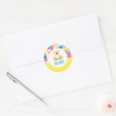 Patchwork Gold Beer, Baby shower Ronde Sticker (Envelop)