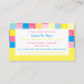 Patchwork Gold Beer, Baby shower Ticket Invitation Informatiekaartje (Achterkant)