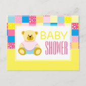 Patchwork Gold Beer, Baby shower uitnodiging (Voorkant)