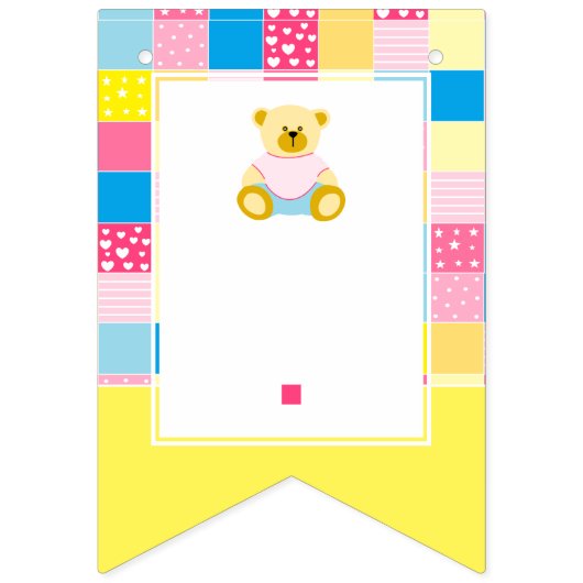 Patchwork Gold Beer, Baby shower Vlaggetjes (Tweede vlag)