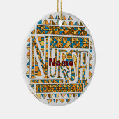 Patchwork gouden verpleegkundige keramisch ornament (Rechts)