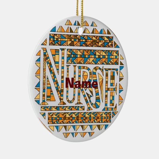 Patchwork gouden verpleegkundige keramisch ornament (Rechts)