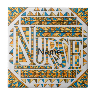 Patchwork gouden verpleegkundige tegeltje