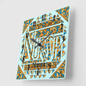 Patchwork gouden verpleegkundige vierkante klok (Hoek)