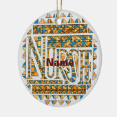 Patchwork gouden verpleegster keramisch ornament (Links)