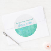 Patchwork Graffiti Bridal Weddenschap Ronde Sticker (Envelop)