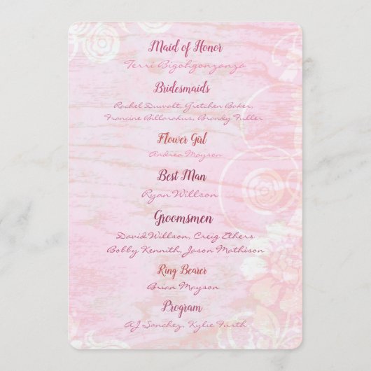 Patchwork Graffiti Wedding Program Programmakaart (Achterkant)