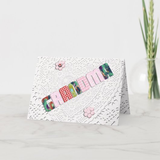 Patchwork "Grandma" op de weg naar Moederdag Kaart (Voorkant)