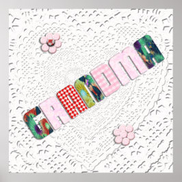 Patchwork "Grandma" op Lace Poster